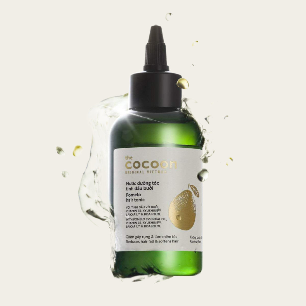 Cocoon Pomelo Hair Tonic 140mlThe vegan pomelo cocoon hair tonic is a treatment product for hair loss, weak hair, thin hair and slow hair growth.From Vietnamese traditional pomelo peel oil blend